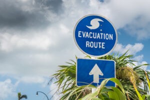 Evacuation route sign Evacuation route sign