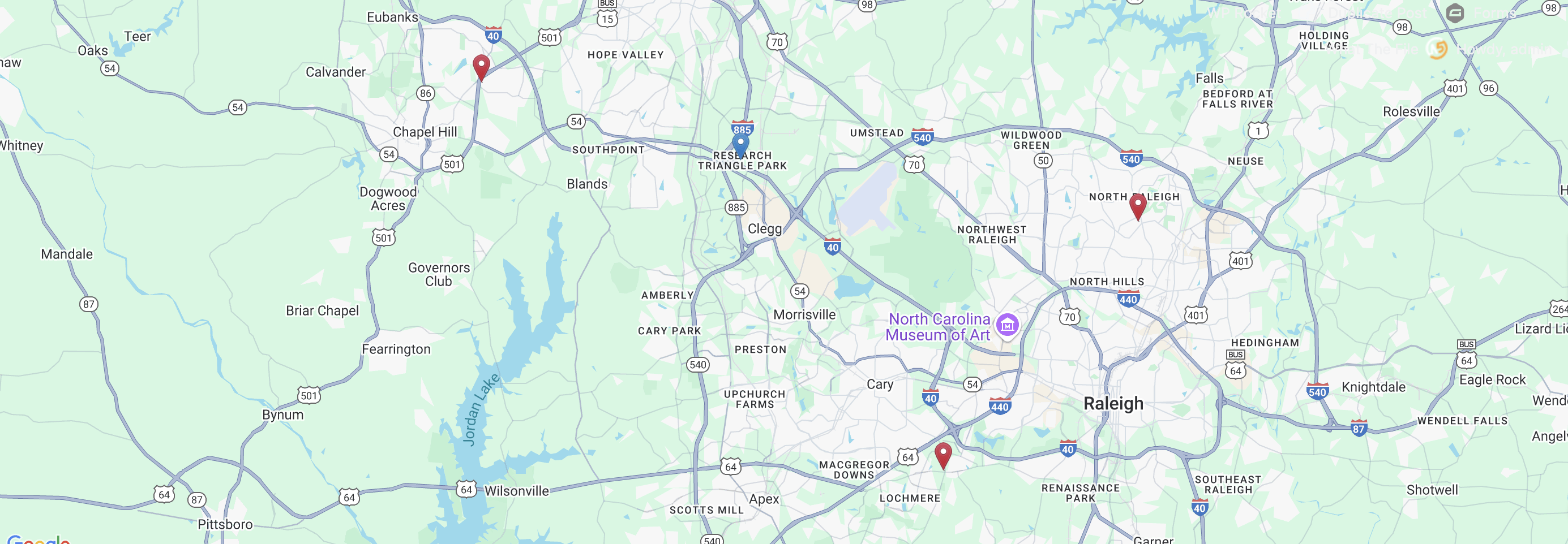 map of UrgentVet Clinics Near Raleigh-Durham NC emergency vet map of UrgentVet Clinics Near Raleigh-Durham NC emergency vet